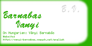 barnabas vanyi business card
